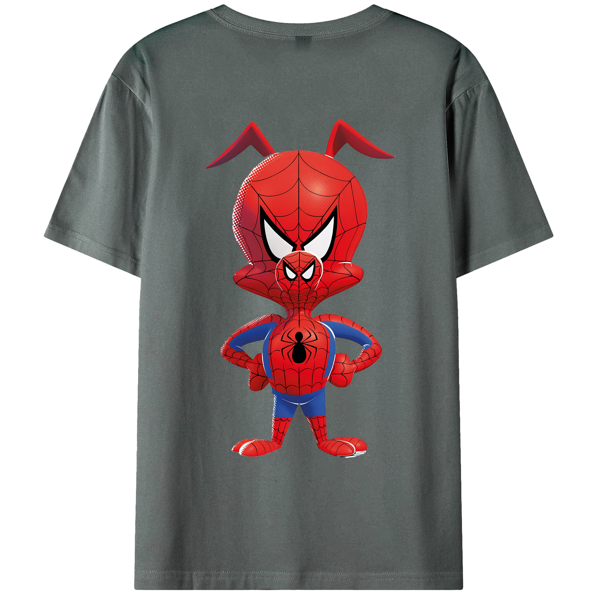 （画像用） Spider Man スパイダーマン 綿100％ メンズ半袖Tシャツ（バックプリント） 通気性